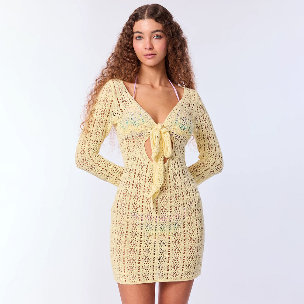 Backless Hollow-Out Beach Dress