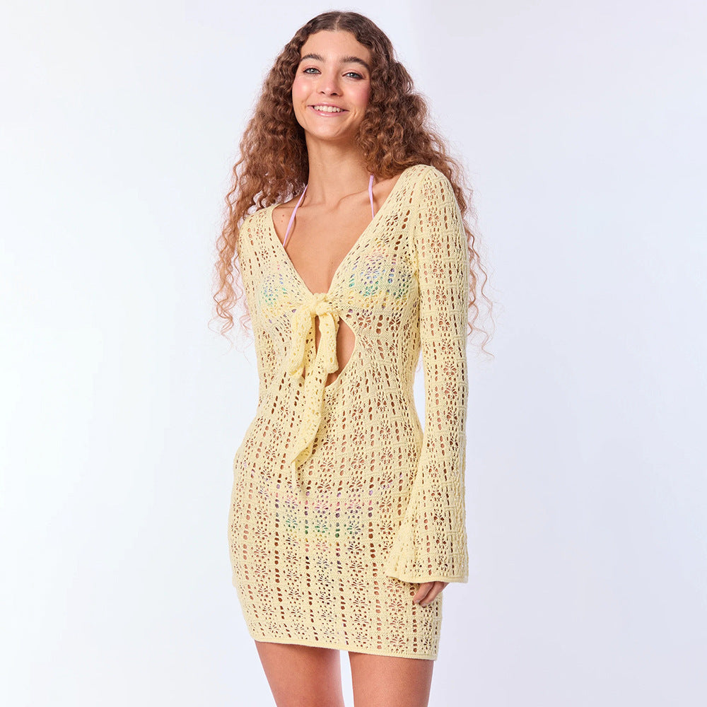 Backless Hollow-Out Beach Dress