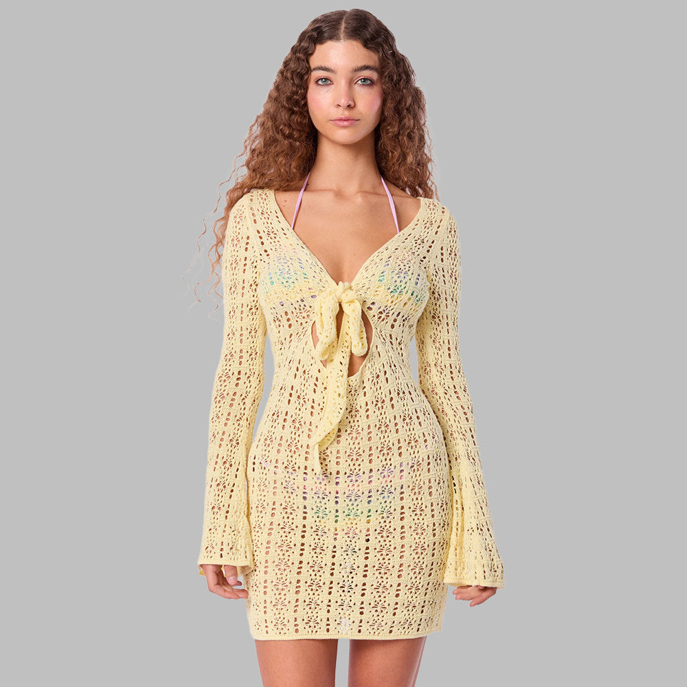 Backless Hollow-Out Beach Dress