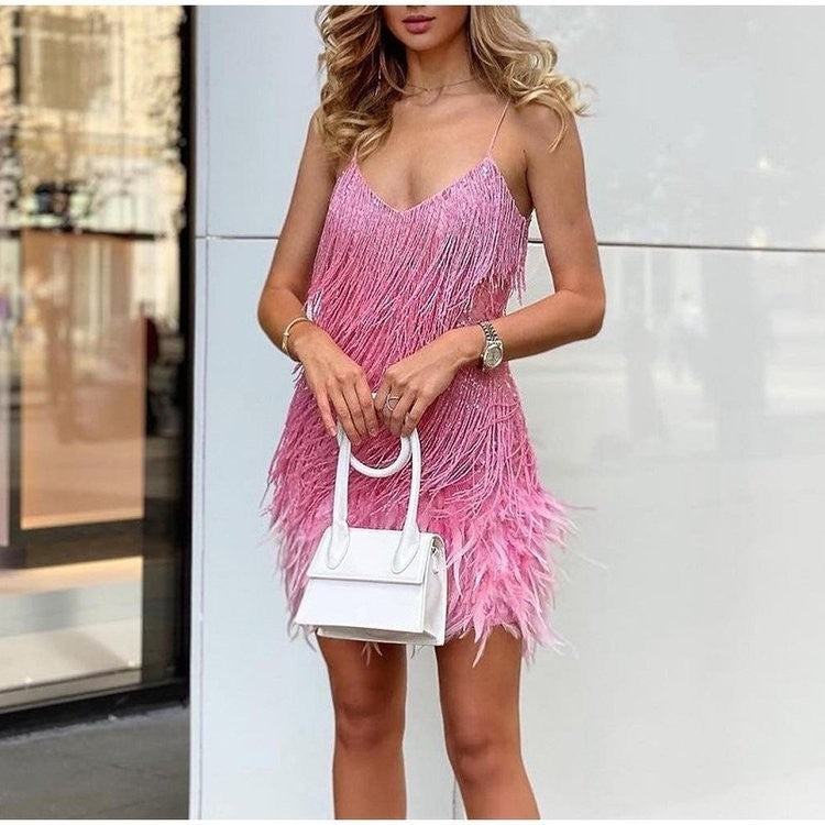 Fierce Nights – Sequin & Feather Mini