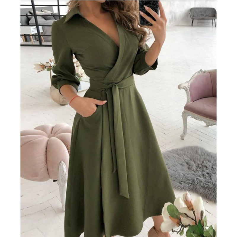 Classy V-Neck Women’s Dress
