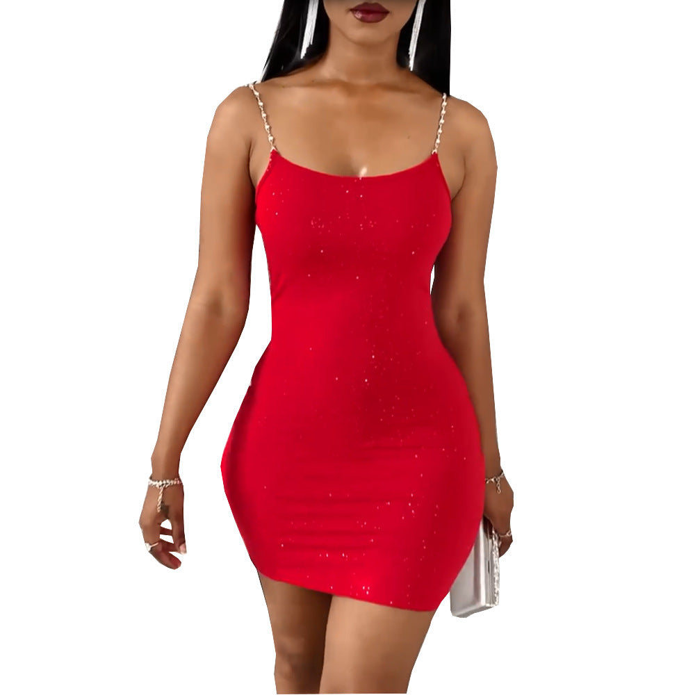 Chain Sling Dress Slim Fit
