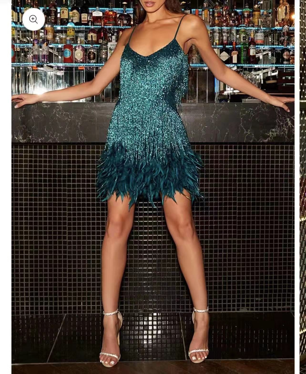 Fierce Nights – Sequin & Feather Mini