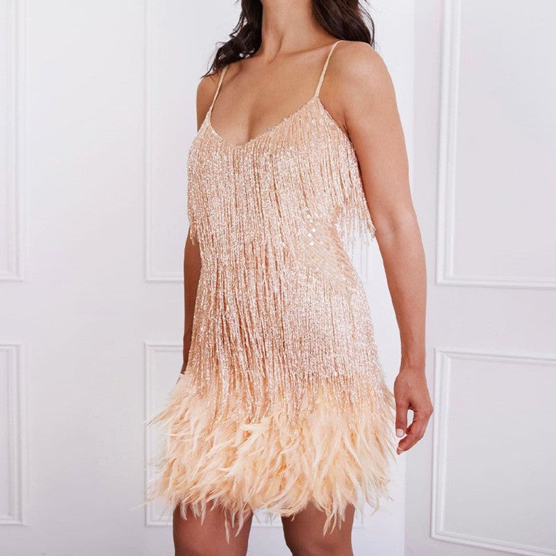 Fierce Nights – Sequin & Feather Mini
