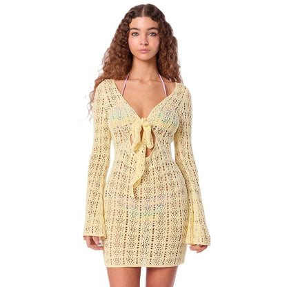 Backless Hollow-Out Beach Dress