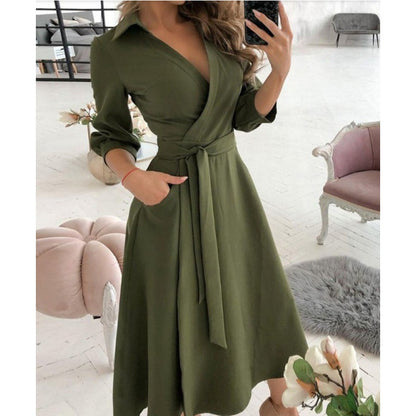 Classy V-Neck Women’s Dress