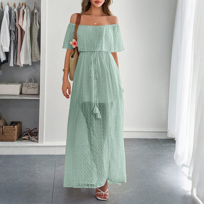 Elegant Tube Top Corset Short Sleeve Women Dress