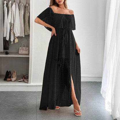 Elegant Tube Top Corset Short Sleeve Women Dress