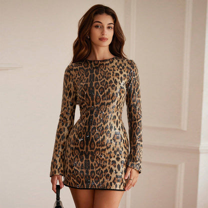 Sexy Sparkle Leopard Dress