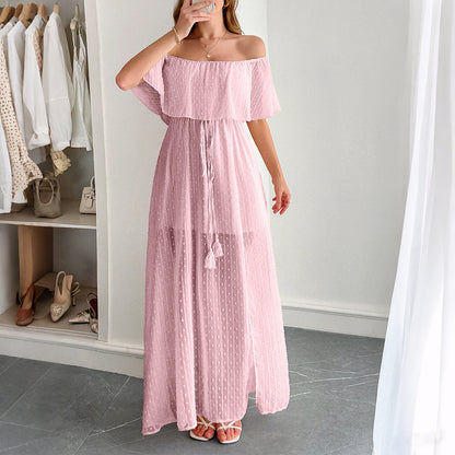 Elegant Tube Top Corset Short Sleeve Women Dress