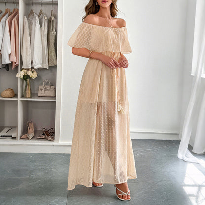 Elegant Tube Top Corset Short Sleeve Women Dress