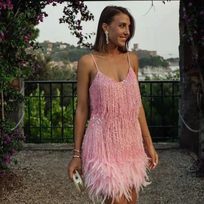 Fierce Nights – Sequin & Feather Mini